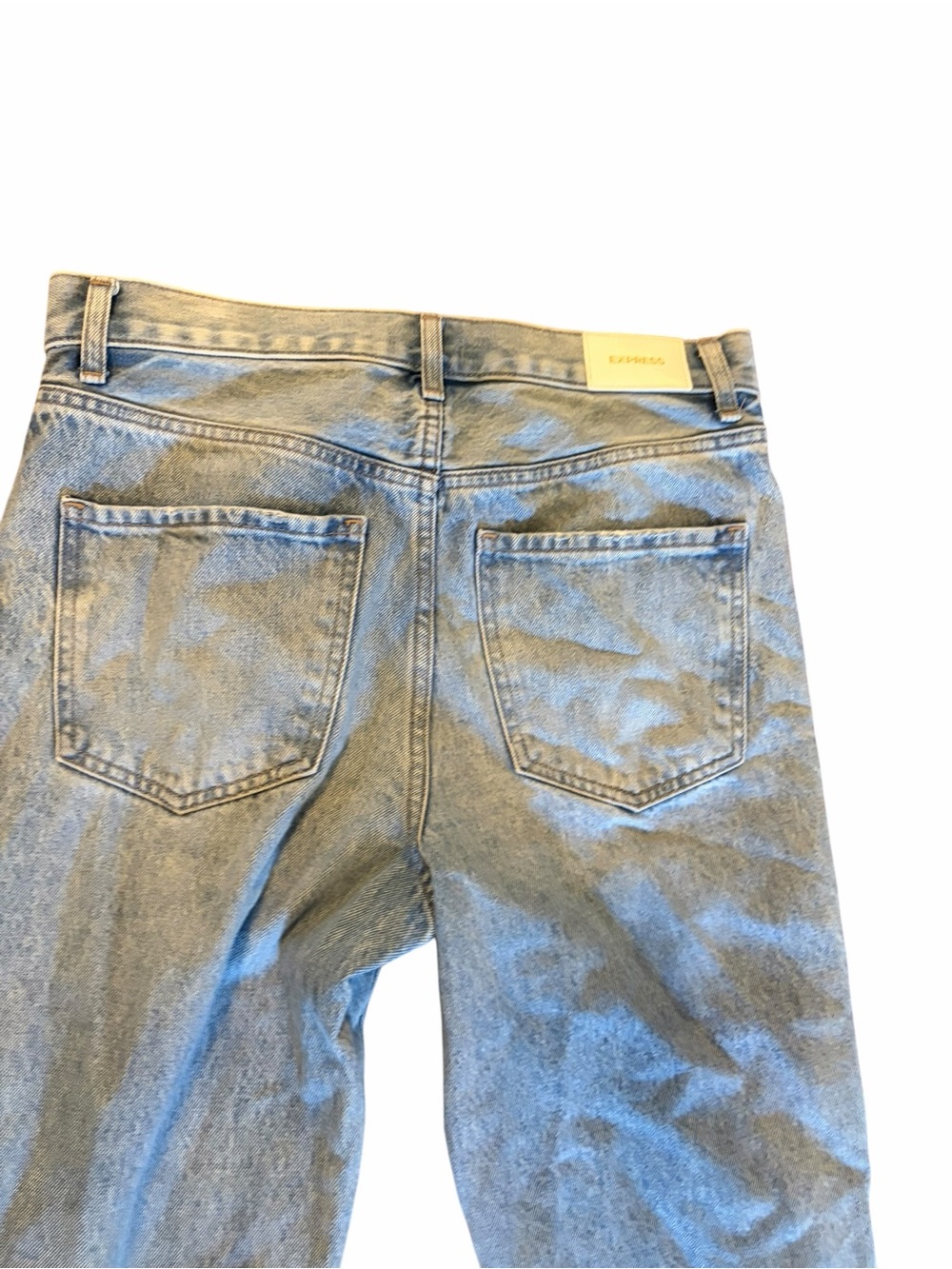 EXPRESS Straight Ankle High Rise Ripped Jeans - Picture 6 of 9